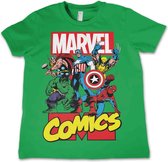 MARVEL COMICS - T-Shirt KIDS Comics Heroes - Vert (8 ans)