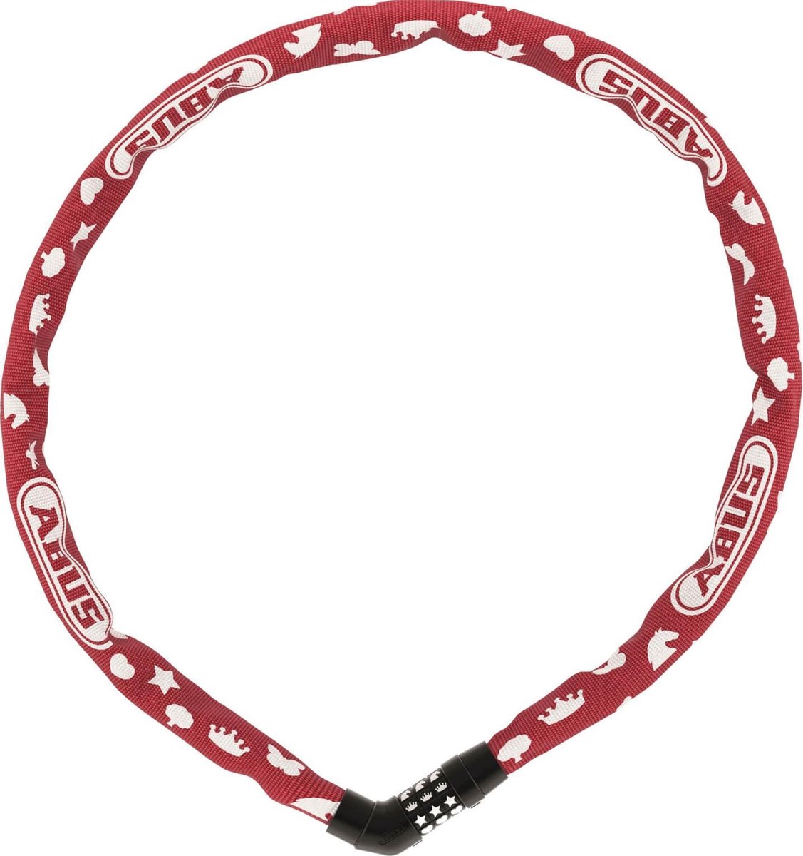 Fietsslot ABUS Kettingslot - Steel-O-Chain™ 4804C SYMBOLS - Security level 4 - rood - 75 cm - Geschikt voor elektrische fietsen en stadsfietsen