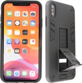 Hoesje met Magnetic Stand Hard Case Geschikt voor de iPhone Xs Max - Stand Shockproof Telefoonhoesje - Grip Stand Back Cover - Zwart