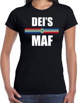 Deis maf met vlag Groningen t-shirts Gronings dialect zwart voor dames M