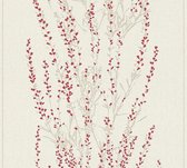 Bloemen behang Profhome 372674-GU vliesbehang licht gestructureerd met bloemen patroon mat rood beige 5,33 m2