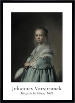 Poster Meisje in het Blauw – Johannes Verspronck - Kunst in Passe Partout - Kunstreproductie