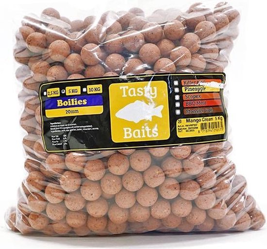 Tasty Baits - Mango Cream - Boilies - 20mm - 5kg - Oranje - Karper Aas - Karper Lokvoer - Karpervissen