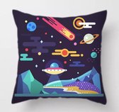 Kussensloop Kids Space Ruimte Universum Planeten Planeet Pillow Case 013