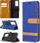 Voor Huawei P40 Kleuraanpassing Denim Textuur Horizontaal Flip Leather Case met houder & kaartsleuven & portemonnee & lanyard (koningsblauw)