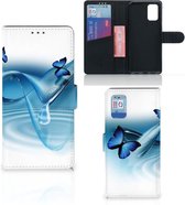 GSM Hoesje Geschikt voor Samsung Galaxy A02s Flip Cover Geschikt voor Samsung M02s Telefoonhoesje Portemonnee Vlinders