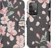 iMoshion Design Softcase Book Case Galaxy A52(s) (5G/4G) - Blossom Watercolor Black