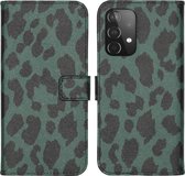 iMoshion Design Softcase Book Case Samsung Galaxy A52(s) (5G/4G) hoesje - Green Leopard