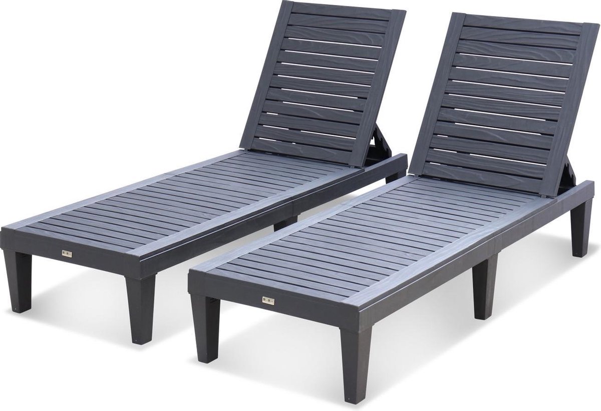 sweeek - Set van 2 verstelbare ligstoelen - PIA