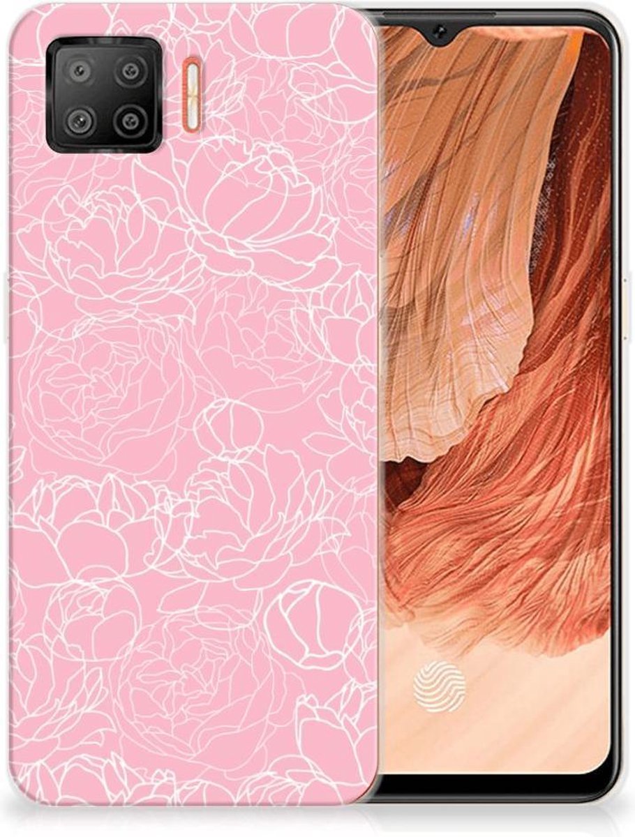 OPPO A73 4G TPU Case White Flowers