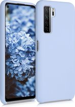 kwmobile telefoonhoesje voor Huawei P40 Lite 5G - Hoesje met siliconen coating - Smartphone case in mat lichtblauw