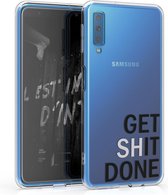 kwmobile telefoonhoesje voor Samsung Galaxy A7 (2018) - Hoesje voor smartphone in zwart / lichtgrijs / transparant - Get it Done design
