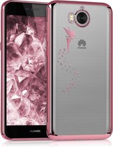 kwmobile hoesje voor Huawei Y6 (2017) - backcover voor smartphone - Fee design - roségoud / transparant
