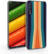 kwmobile telefoonhoesje voor Samsung Galaxy A50 - Hoesje voor smartphone in meerkleurig - Retro Strepen en Straal design