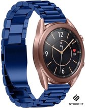 Stalen Smartwatch bandje - Geschikt voor  Samsung Galaxy Watch 3 stalen band 41mm - blauw - Strap-it Horlogeband / Polsband / Armband