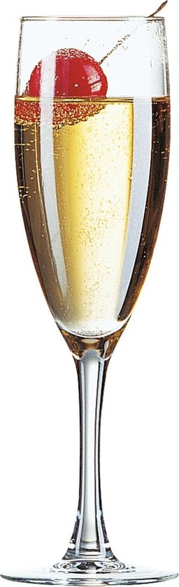 12x Stuks champagneglazen van glas 150 ml - Glazen op voet voor Champagne/ bubbels of Cava | bol.com