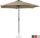 Uniprodo Parasol met LED - taupe - rond - Ø 300 cm - kantelbaar