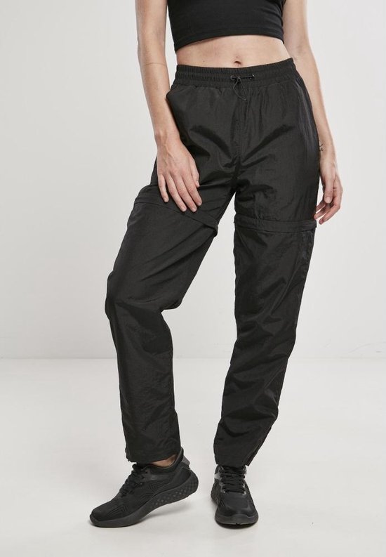 Pantalon Urban Classics -3XL- Zip Nylon Crinkle Brillant Zwart