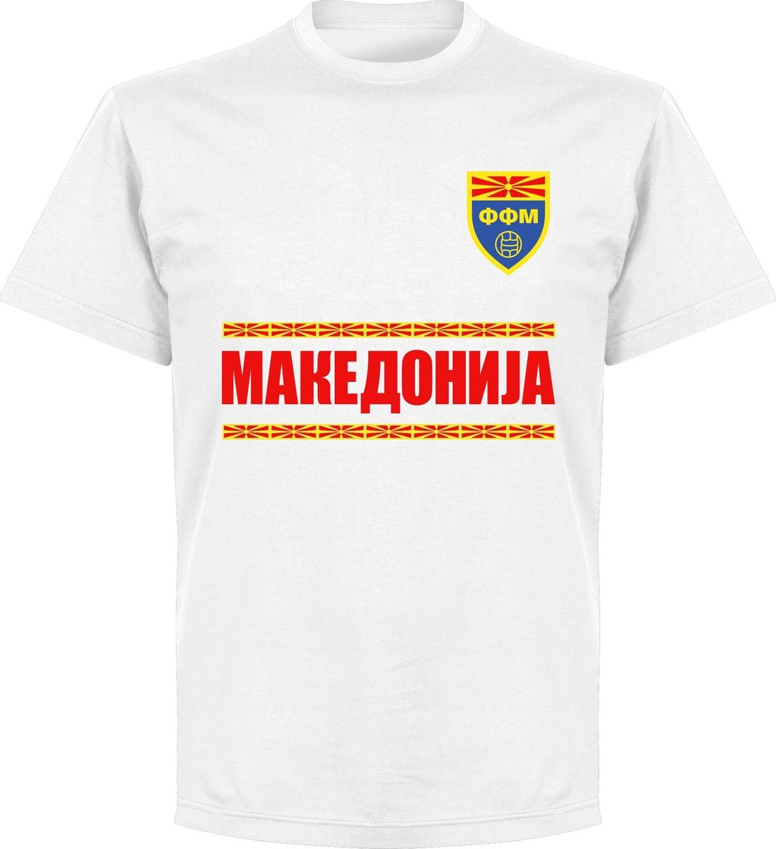Macedonië Team T-Shirt  -Wit - Kinderen - 92/98