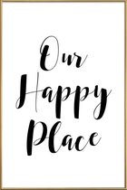 JUNIQE - Poster met kunststof lijst Our Happy Place -60x90 /Wit &