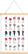 JUNIQE - Posterhanger Hotline Bling dans -60x90 /Grijs & Rood