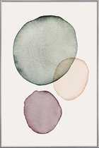 JUNIQE - Poster met kunststof lijst Calm -20x30 /Groen & Zwart