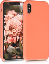 kwmobile telefoonhoesje voor Apple iPhone XS - Hoesje met siliconen coating - Smartphone case in papaya