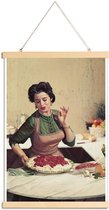 JUNIQE - Posterhanger Italiaanse keuken -20x30 /Bruin