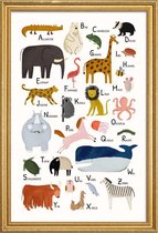 JUNIQE - Poster in houten lijst Tiere von A bis Z -20x30 /Kleurrijk