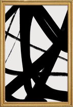 JUNIQE - Poster met houten lijst Layers -60x90 /Ivoor & Zwart