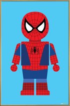 JUNIQE - Poster met kunststof lijst Spider-man Speelgoed -20x30 /Blauw