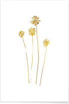 JUNIQE - Poster Palm Silhouettes gouden -40x60 /Goud & Wit
