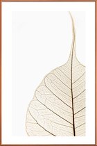 JUNIQE - Poster met kunststof lijst Translucent Leaf -60x90 /Wit