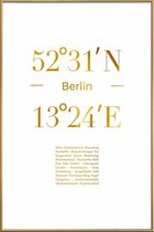JUNIQE - Poster met kunststof lijst Berlin gouden -20x30 /Goud & Wit