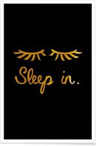 JUNIQE - Poster Sleep In gouden -30x45 /Goud & Zwart