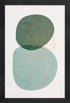 JUNIQE - Poster met houten lijst Foam gouden -20x30 /Goud & Groen