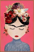 JUNIQE - Poster met kunststof lijst Frida Pink -13x18 /Roze
