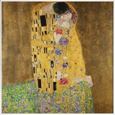 JUNIQE - Poster met kunststof lijst Klimt - The Kiss -50x50 /Kleurrijk