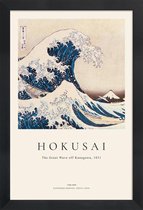 JUNIQE - Poster in houten lijst Hokusai - The Great Wave off Kanagawa