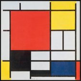 JUNIQE - Poster met kunststof lijst Mondrian - Composition with Red,