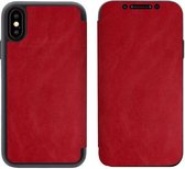 iPhone XS Max Bookcase Hoesje - Leer - Siliconen - Book Case - Flip Cover - Apple iPhone XS Max - Rood