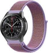 Nylon Smartwatch bandje - Geschikt voor Strap-it Samsung Galaxy Watch 46mm nylon band - lila - Strap-it Horlogeband / Polsband / Armband