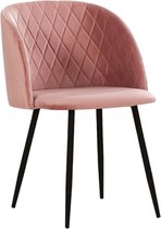 Sortio Home - Eetkamerstoel Makro Luxe - Roze - Velvet