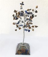 Edelsteenboom met Tijgeroog & Lapis Lazuli Combo 100 Edelstenen