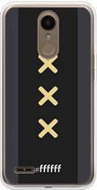 LG K10 (2018) Hoesje Transparant TPU Case - Ajax Europees Uitshirt 2020-2021