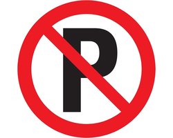 Pickup bord rond diameter 18 cm - Verboden te parkeren