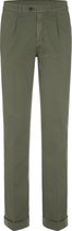 The English Hatter Herfst/Winter 2021 Pantalon met Bandplooi en omslag Mannen Groen Katoen Maat: 26