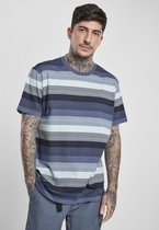 Urban Classics Heren Tshirt -XL- Yarn Dyed Sunrise Stripe Blauw