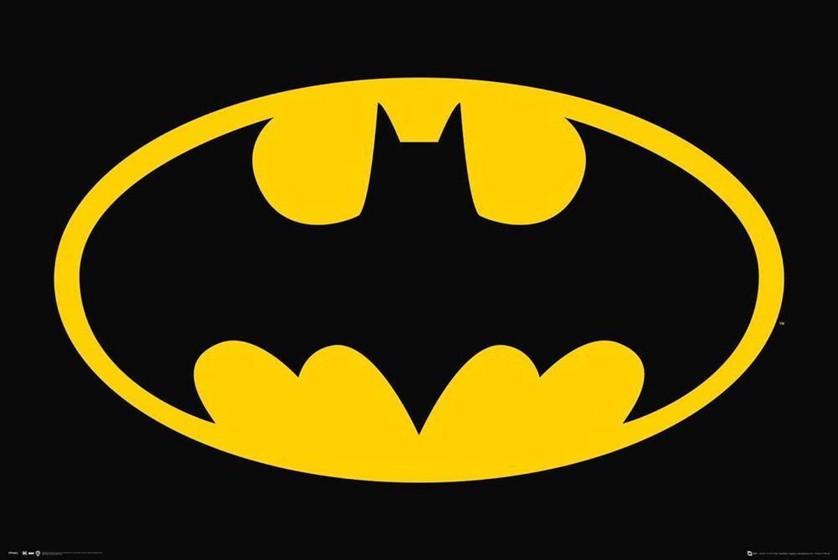 organiseren plan Ooit Batman Logo Poster (Zwart/Geel) | bol.com