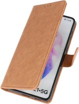 Wicked Narwal | bookstyle / book case/ wallet case Wallet Cases Hoesje voor Samsung Samsung Galaxy S21 Plus Bruin